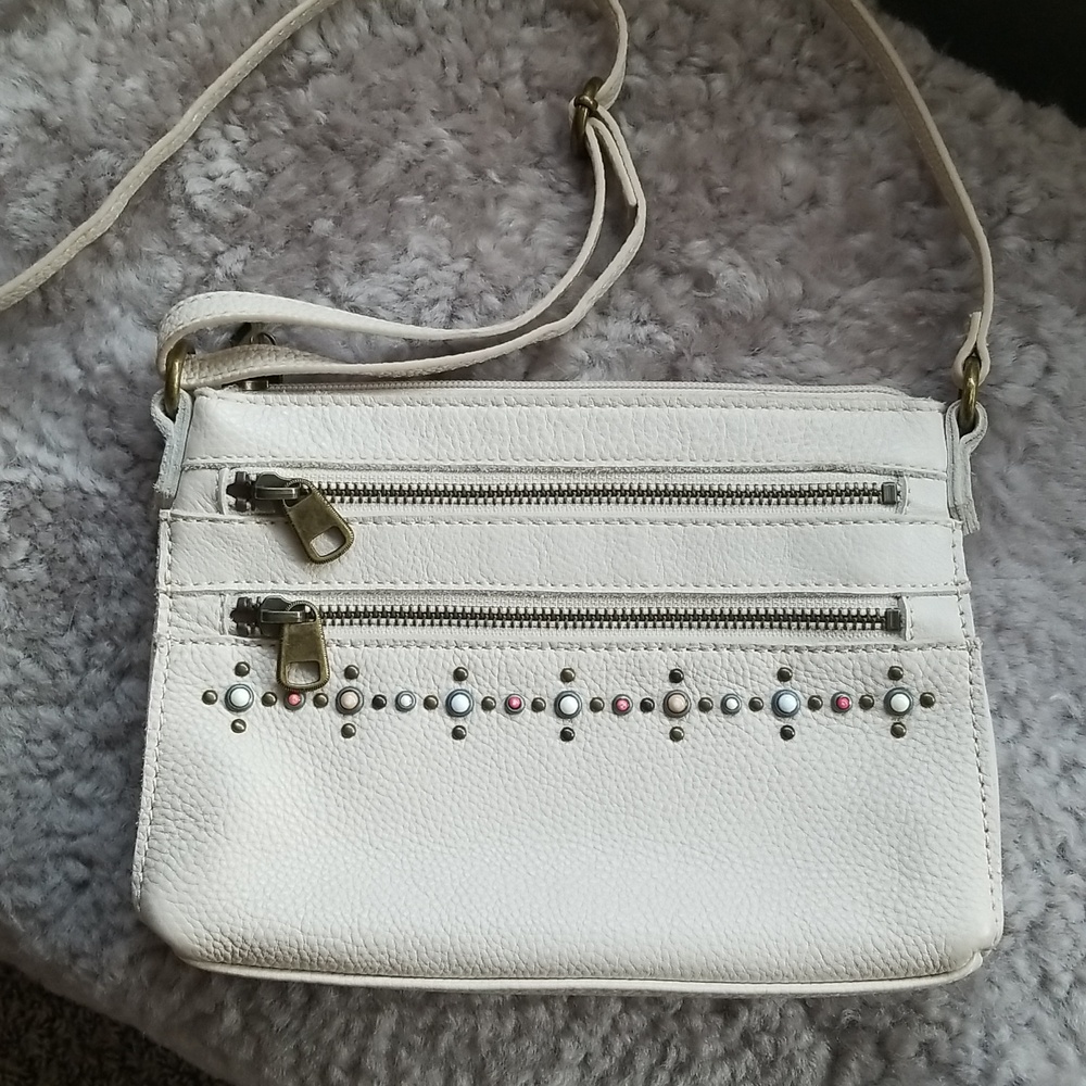The Sak Cream Genuine  Leather Crossbody Bag